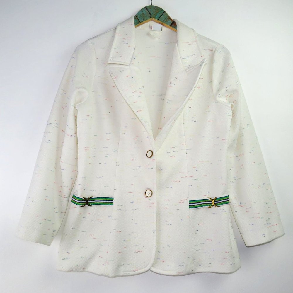 Vtg KMart Satisfactory Always White Twill Blazer